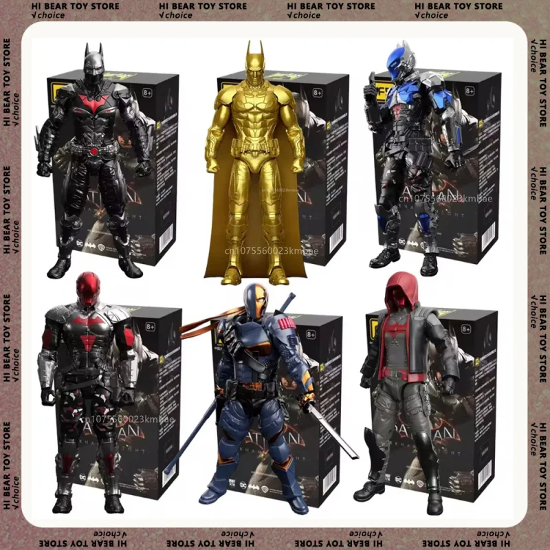 F5 ROUNDD CULTURE Batman Anime Figure Arkham Knight Deathstroke Red Hood Blind Box Assemble Model Action Toy Collection Kid Gift