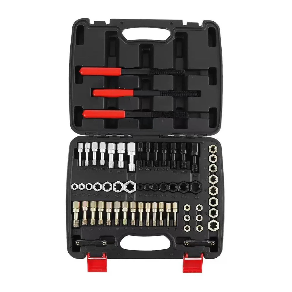 61pcs Rethread Repair Tool Master Thread Rethreading Kit UNC UNF Metric Thread Chaser Set Repair Kit with Taps Dies  Files
