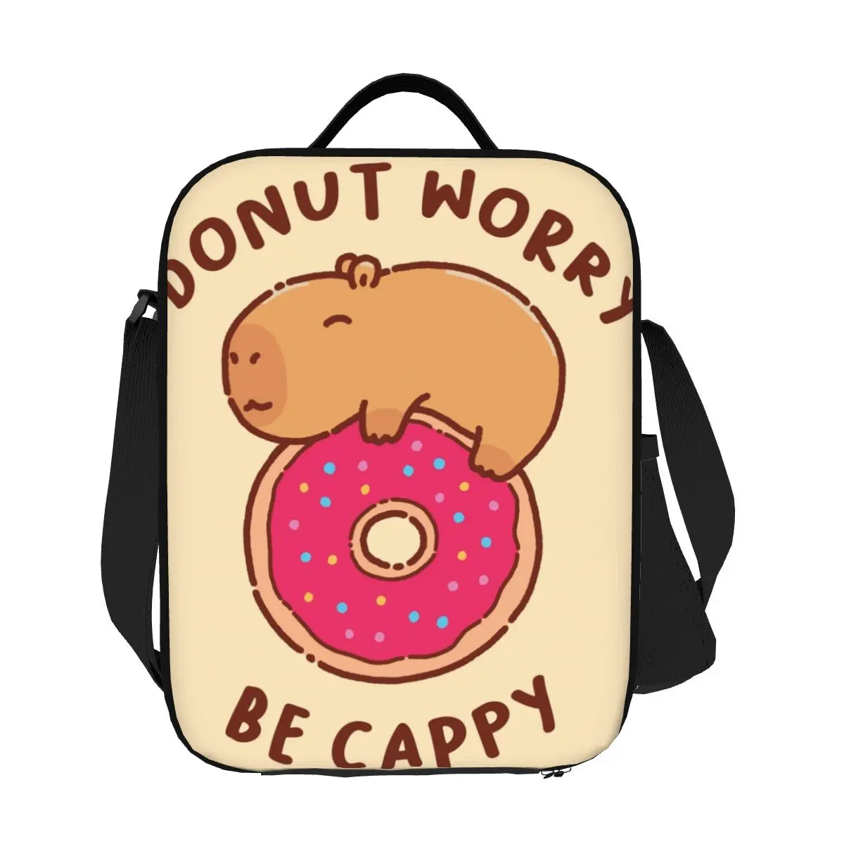 

Изготовленная на заказ сумка для обеда с капибарой на пончике, женские холодильники, теплые изолированные ланч-боксы для детей, школьников