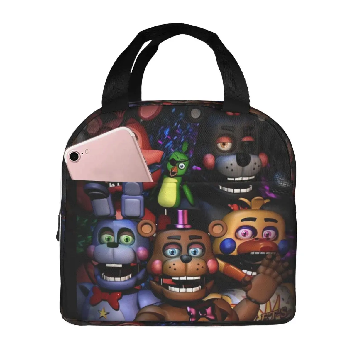 Custom Fnaf Security Breach Lunch Box Women Multifunction Cooler Thermal Food Insulated Lunch Bag Kids Portable