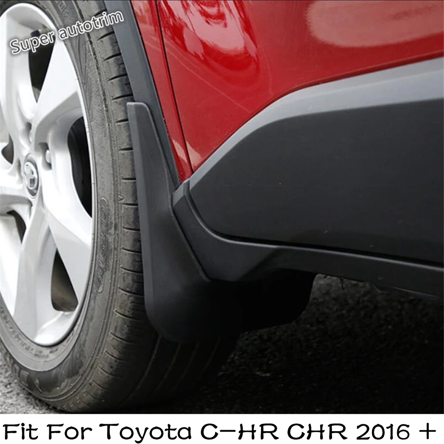 

Black Exterior Refit Accessories Car Front + Rear Mud Guard Mudguards Splash Flaps 4PCS Fit For Toyota C-HR CHR 2016 - 2021