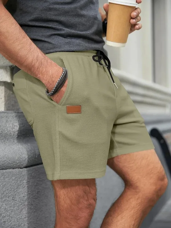 

Новинка лета 2025 года, однотонные спортивные шорты на открытом воздухе, дышащие свободные шорты для фитнеса и тренировок, мужские спортивные штаны