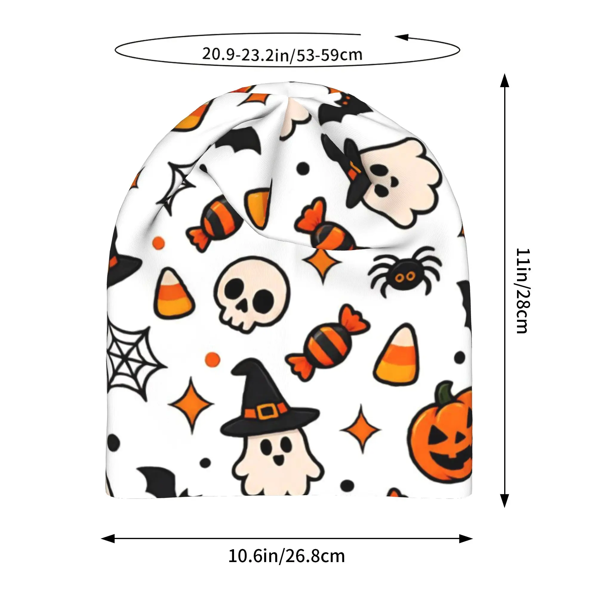 Halloween Ghost Pumpkin Spooky Trick Or Treat Witch Skull Cap Beanie Breathable  Running Hat for Men Women