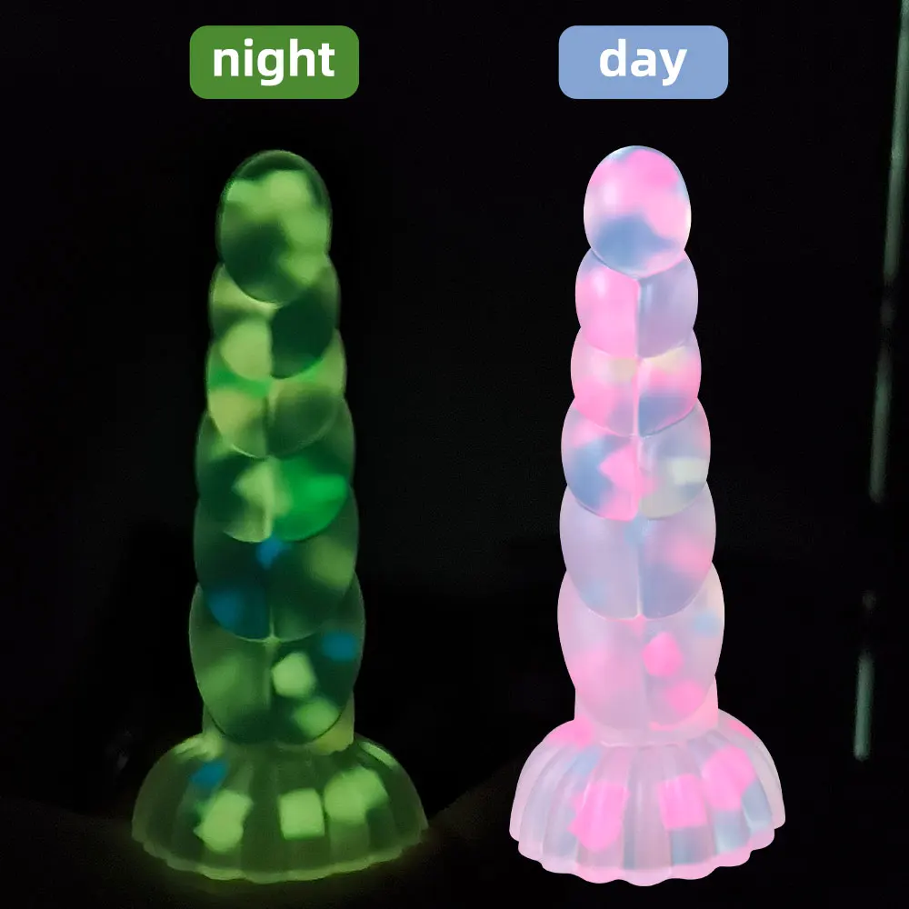 Dark Glowing dildo for Woman Masturbate Color Jelly penis Sex Toys for women Big soft cock Light Erotic Dildo with Suction Cup