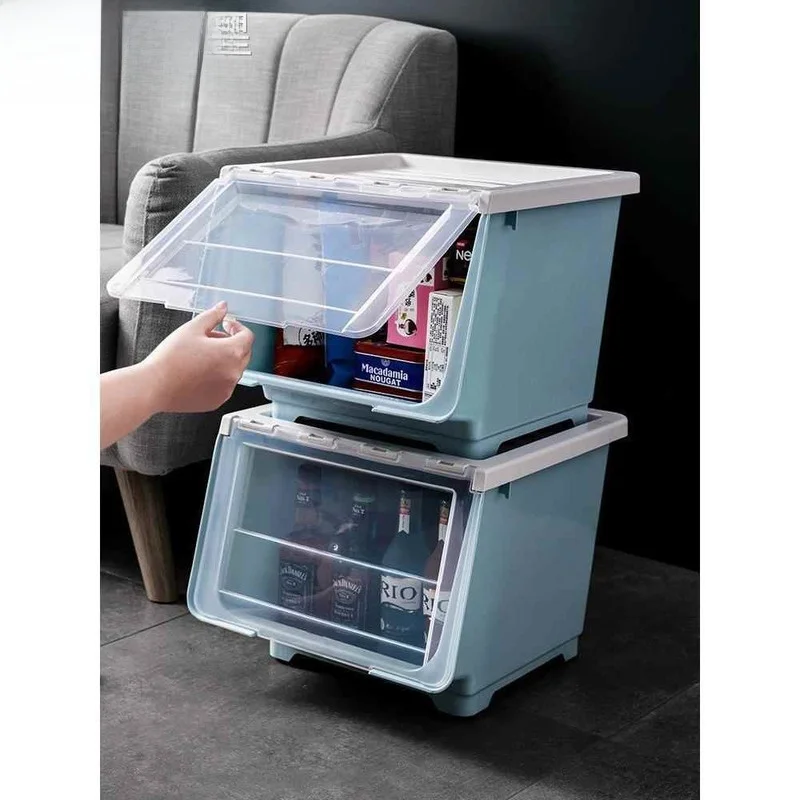front-opening-storage-box-with-wheels-for-bedroom-clothes-organization-box-plastic-material-modern-style-home-storage-solution