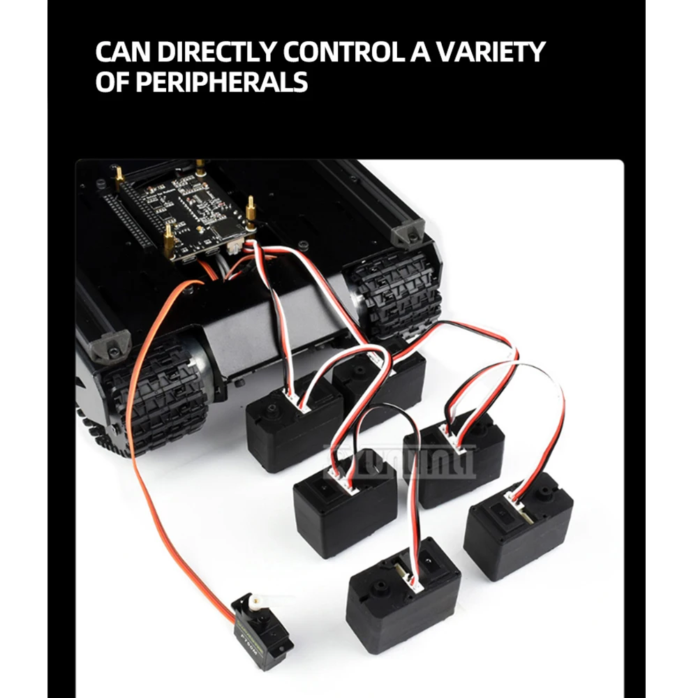 Expandable Off-road Tracked UGV Mobile Robot Crawler Chassis with Extension Track ESP32 Slave Machine Has Onboard WIFI/Bluetooth