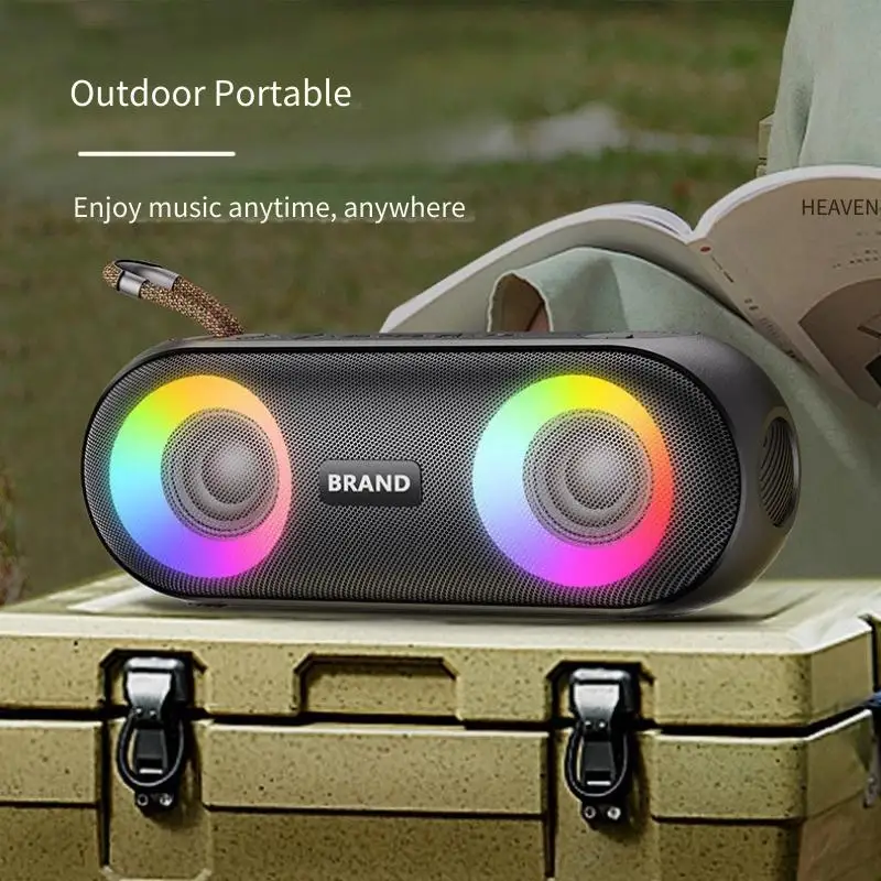 

Новый водонепроницаемый Bluetooth-динамик с красочной подсветкой, портативный автомобильный динамик, сабвуфер для езды на велосипеде на открытом воздухе