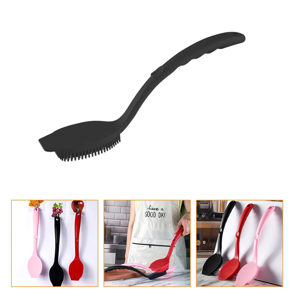 

Silicone Cleaning Brush Long Handle Pot Pan Dish Washing Greasy Dirt Resistant Practical Lightweight Portable Easy Storage