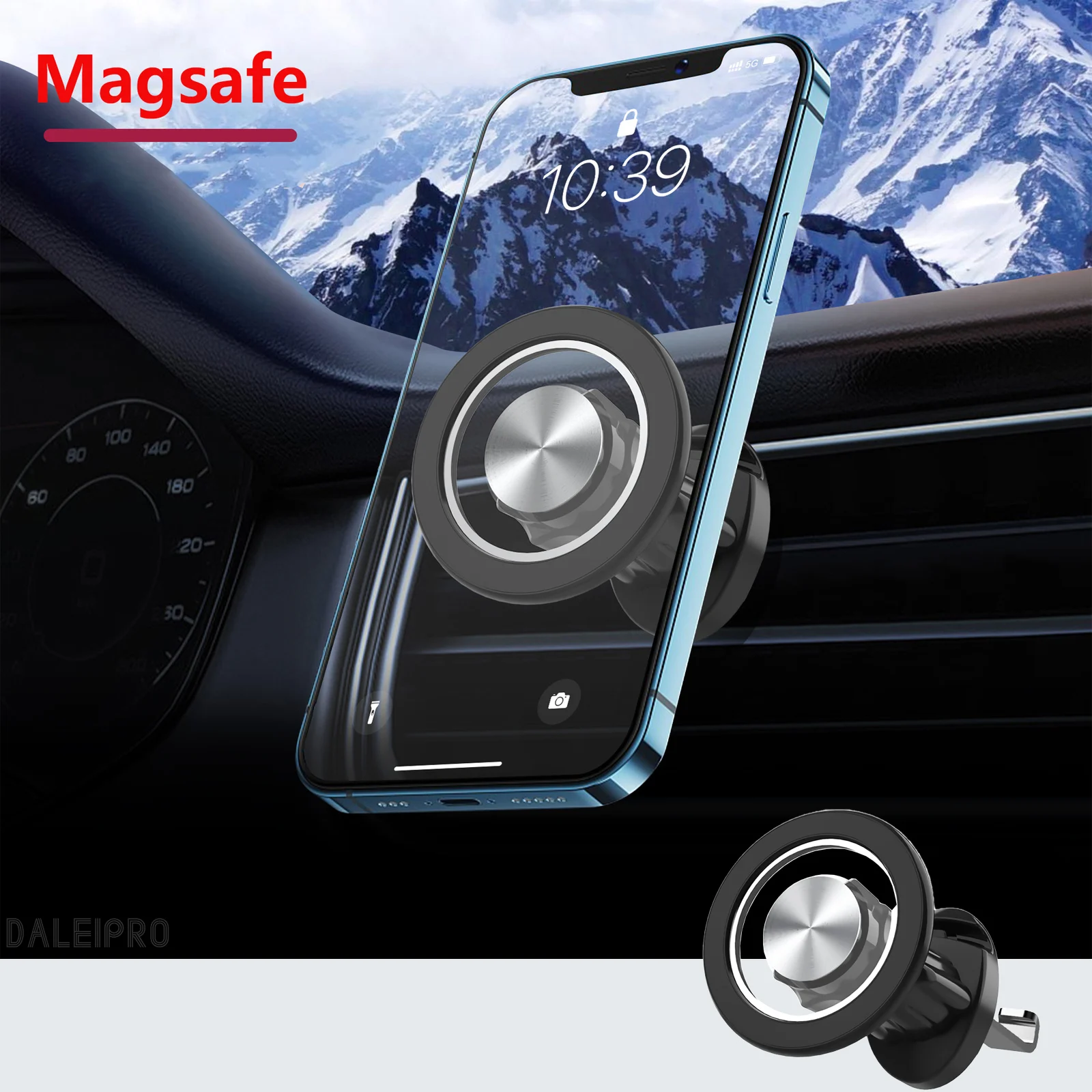 MagSafe Car Phone Holder Widened N52 Strong Magnetism 360° Rotation Universal Magnetic Bracket Transparent Levitation Effect