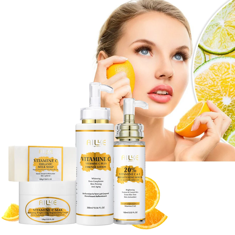 AILKE Whitening Skin Care Set, Remove Melanin, Dark Spots, Moisturizing, Soft and Smooth Skin, Support Customized Label