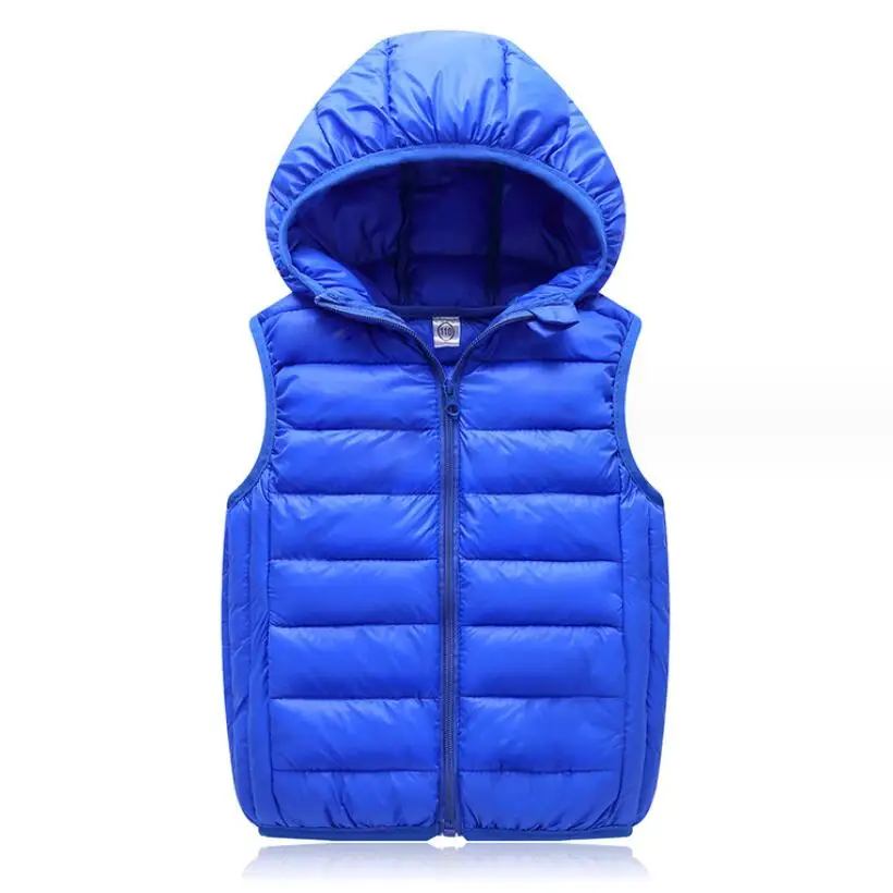 Teenagers Boys Girls Warm Down Vest Autumn Winter Cotton Waistcoat Kids Outerwear Children Clothing Hooded Jacket Vests