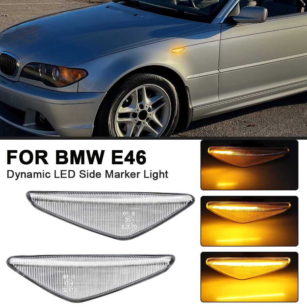 Luces LED dinámicas de posición lateral para coche, lámpara indicadora de señal de giro para BMW E46 2D 2003-2006 325Ci 330Ci Coupe Convertible, 2