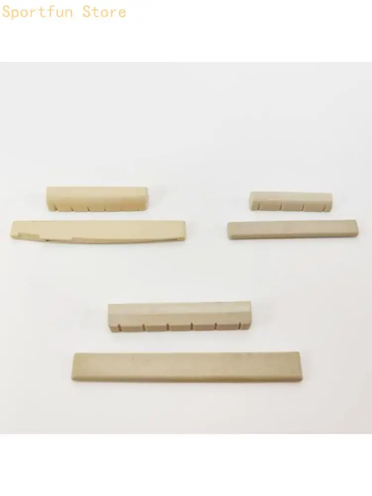 Handmade Saddles and Nut Set Ukulele String Pillow Optimizing String Resonance Plastic Steel Texture for Folk Guitars X7JD