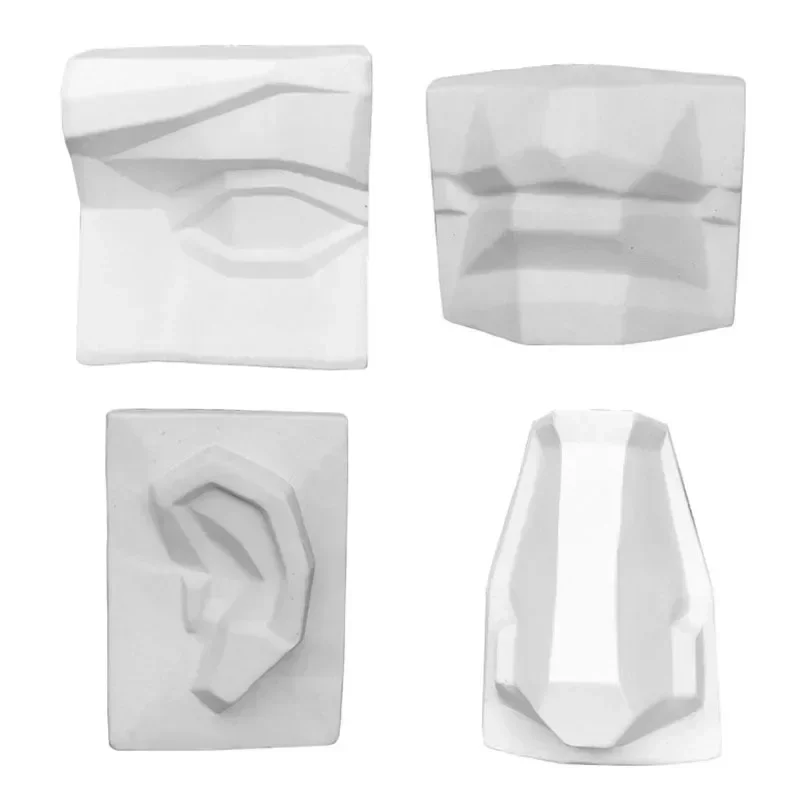 Facial features, facets, art supplies, plaster teaching aids, eyes, ears, mouth, nose, facial features, plaster statues