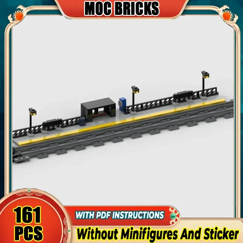 

Railway Train Series Moc Building Bricks Train Station Loop Of Track Model Technology Modular Blocks Construstion Assembly Toys