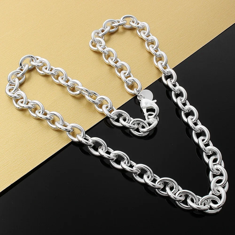 Collar clásico de Plata de Ley 925 para hombre y mujer, cadena de dijes de moda, joyería de lujo, regalos para fiestas y vacaciones