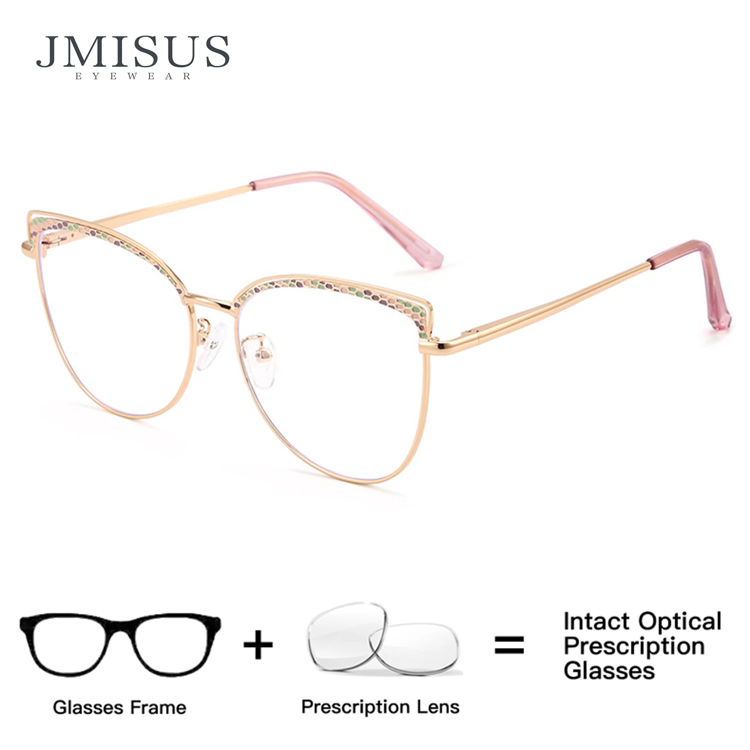 

JMISUS Women's Butterfly Progressive Glasses Blue Light Filter Photochromic Brown Cat Eye Optical Eyewear