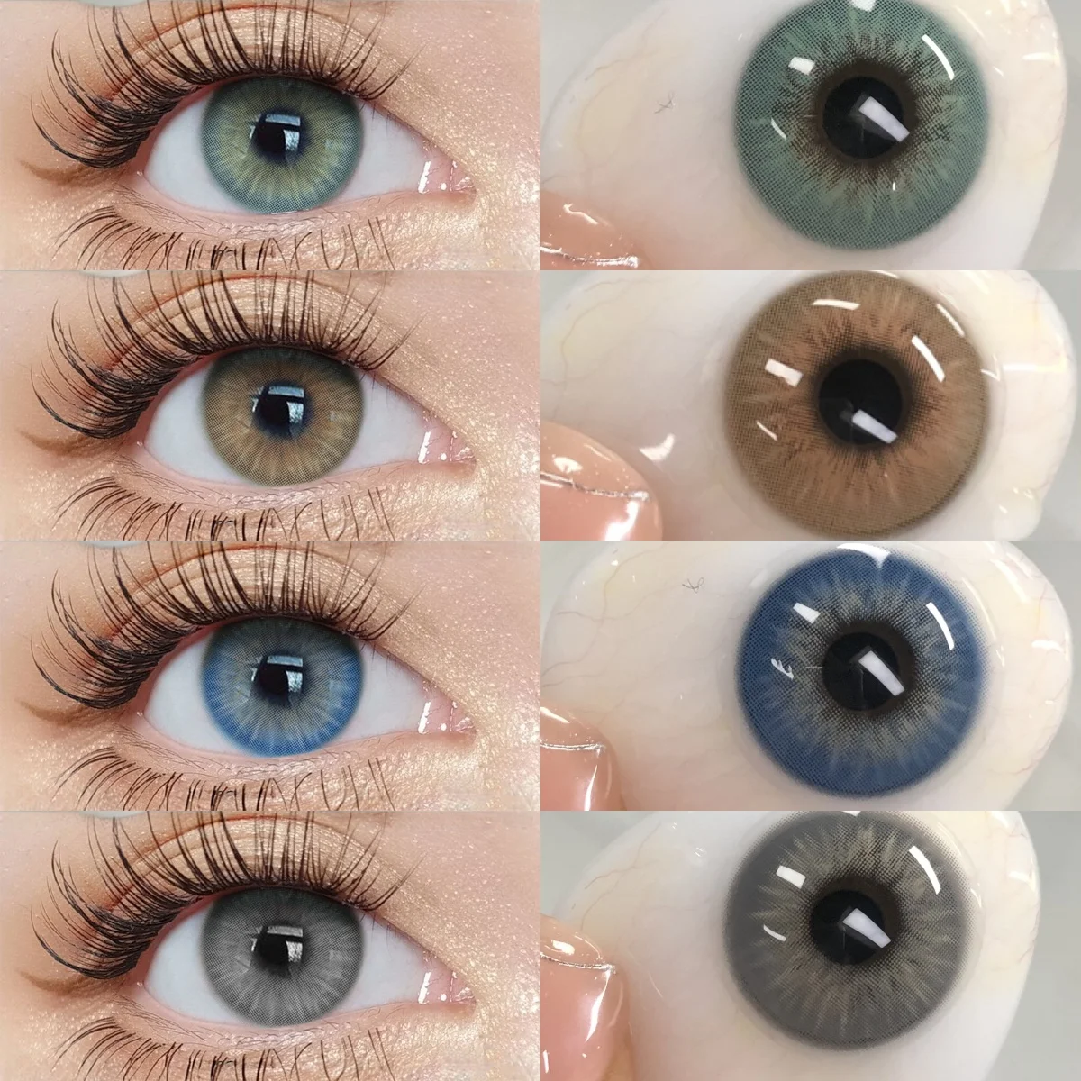 VISUASHOW Verschreibungspflichtige Farbige Kontaktlinsen, 2 Stk Natürliche Töne Braun/Blau, Sehkorrektur mit Dioptrien, für tägliche Schönheit und kosmetisches Make-up