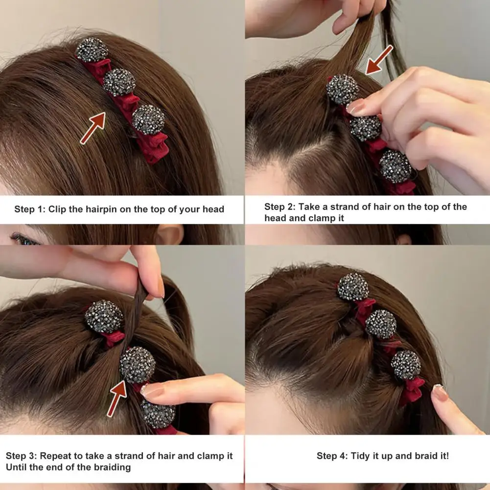 Fashion Girls Hairpin Headdress Side Bang Clip Elegant Double Layer Bangs Clip Hair Barrette  Gift