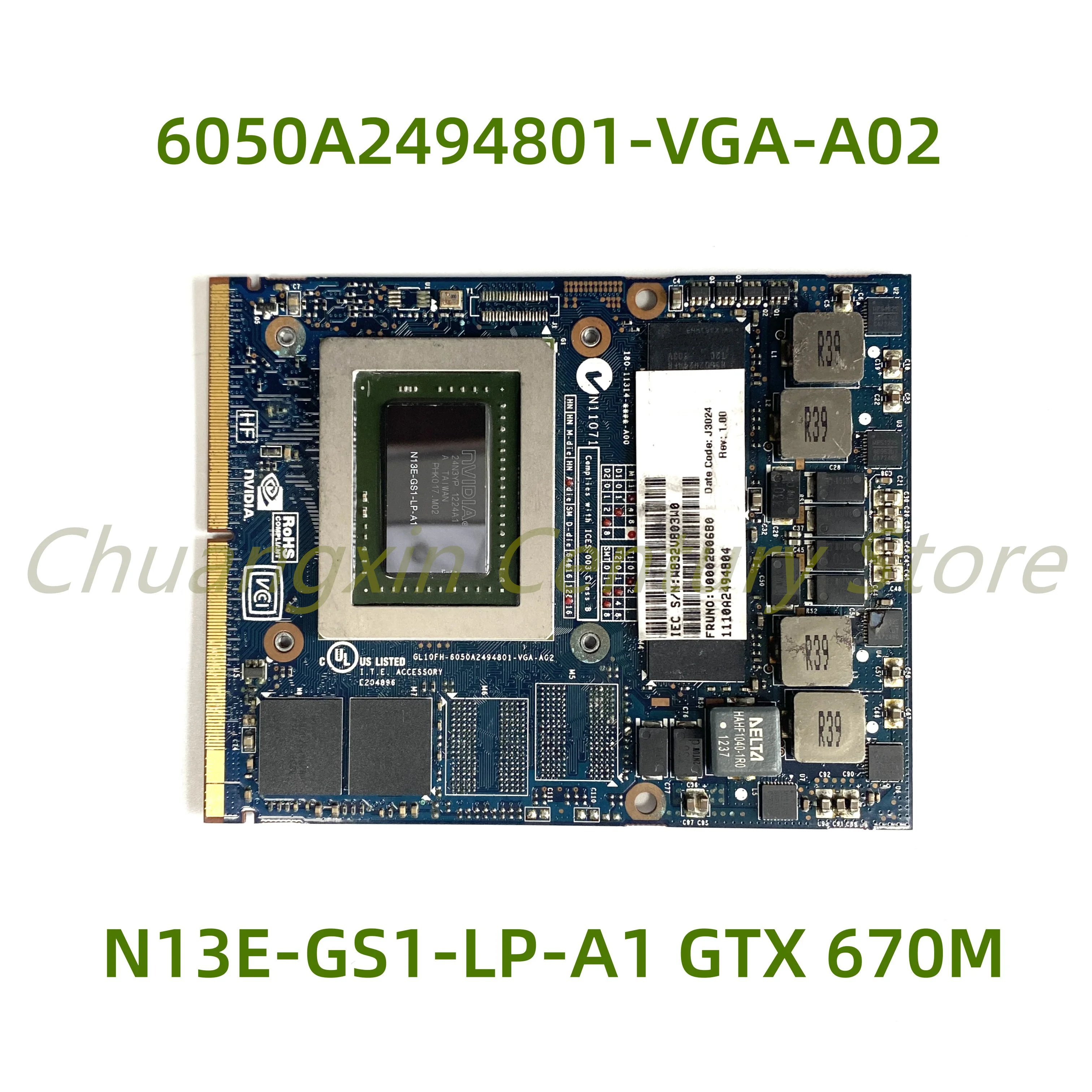 Suitable for TOSHIBA X70 laptop motherboard 6050A2494801-VGA-A02 with N13E-GS1-LP-A1 GTX670M 100% Tested Fully Work