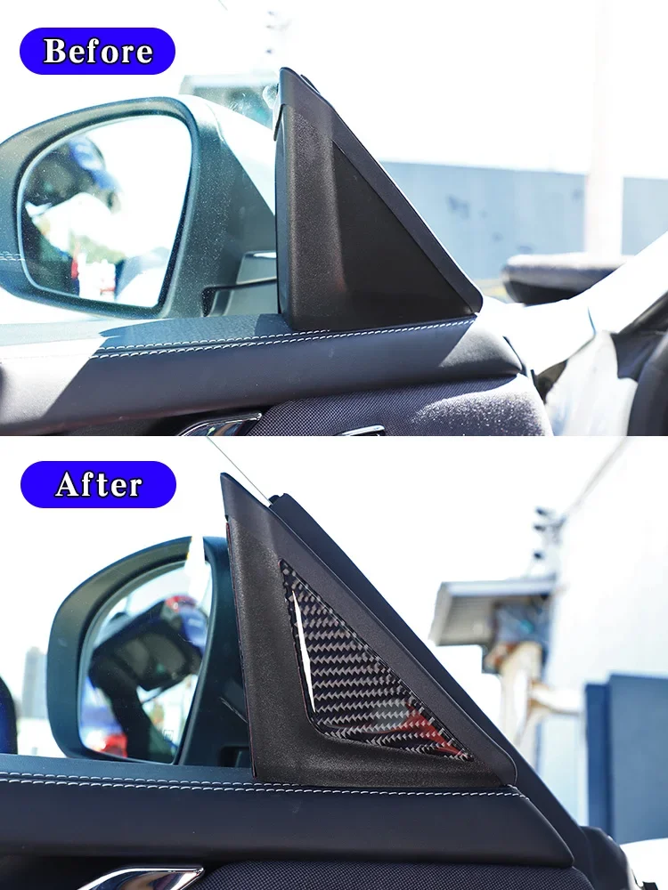 Soft Carbon Fiber Car A-pillar Horn Panel Cover Sticker Fit For Maserati Ghibli 2014-2022