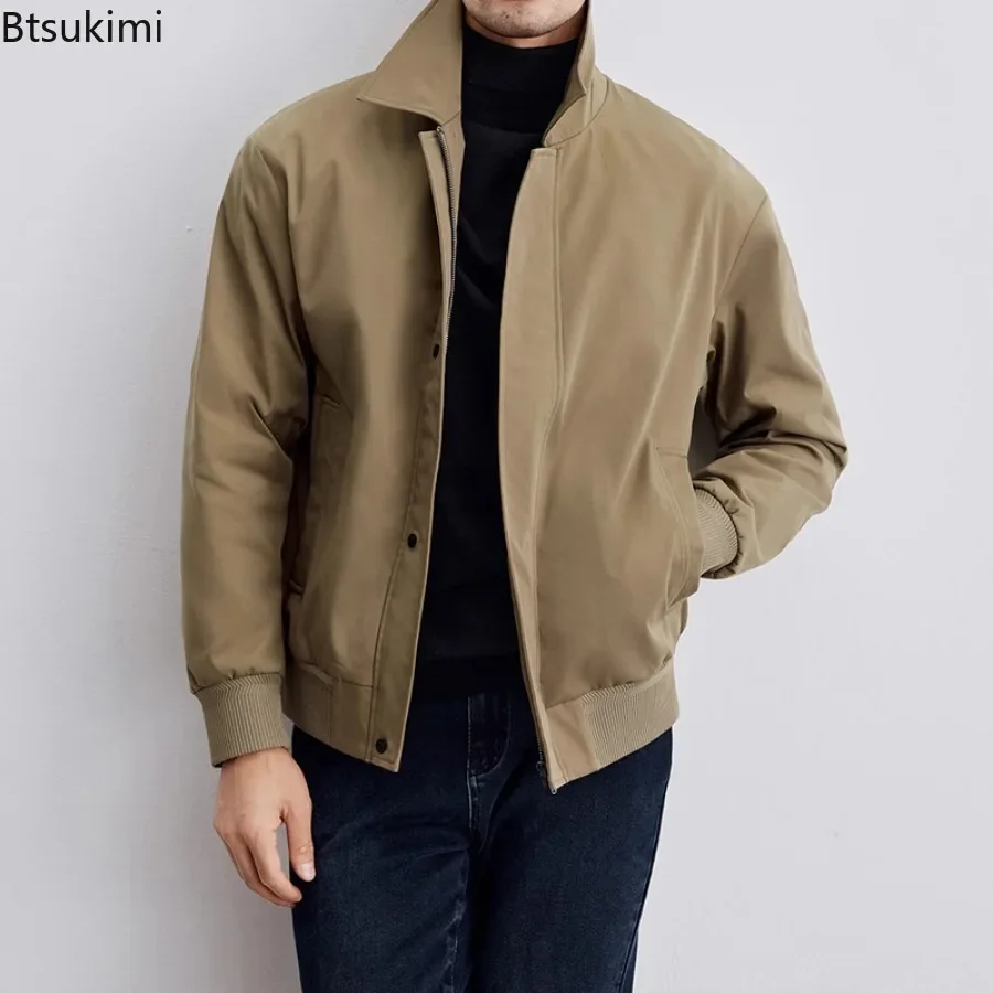 2024 Men's High-grade Business Jacket Spring Autumn Korean Style Laple Solid Loose Casual Coats Vintage Trend Street Jacket Male