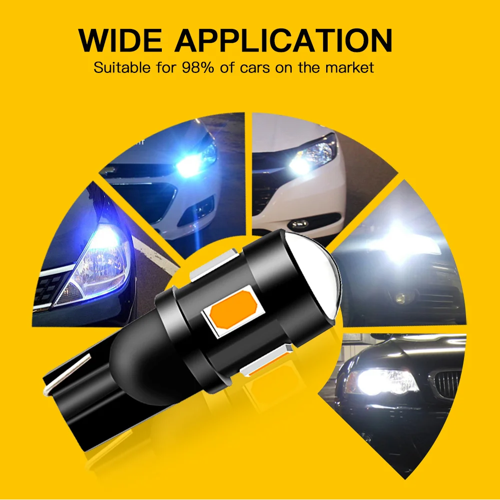 4 قطعة T10 W5W LED لمبة عالية الطاقة سيارة الداخلية جذع أضواء الجانب ماركر لوحة ترخيص مصباح أبيض السوبر مشرق اكسسوارات السيارات