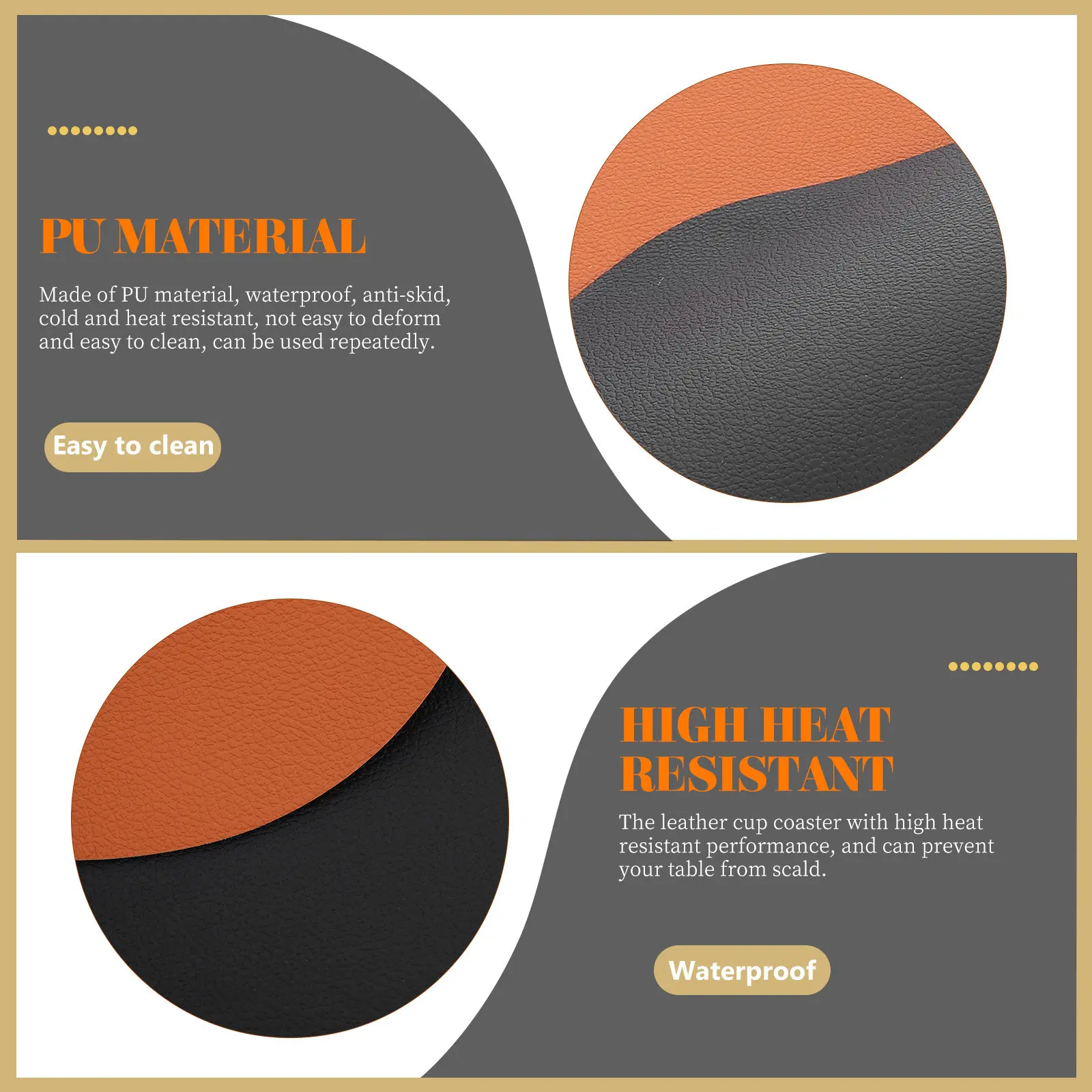 PU Heat-Resistant Anti-Scald Placemat – Waterproof, Oil-Proof, Non-Slip Insulated Table Mat for Kitchen & Home