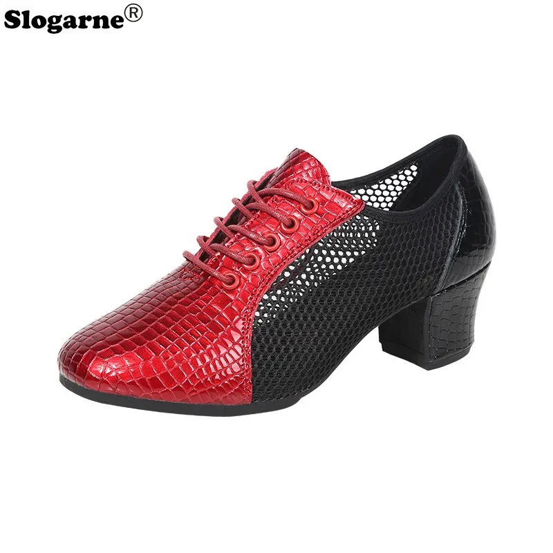 

2024 New Professional Dance Shoes Women Jazz Latin Shoes Ladies Middle Heels Yago Shoes Soft Sole Ballroom Modern Dance Sneakers