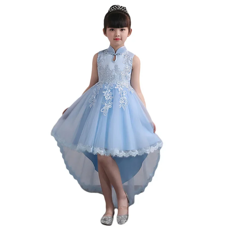 Chinese Style Flower Girl Dresses for Weddings Sleeveless Kids Dresses for Girls Summer Children Girls Party Dress 3-12 Years