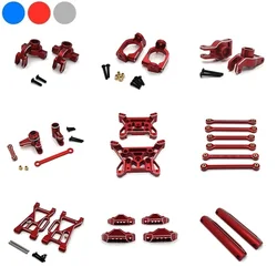 MJX 10208 V1 Metal Front Rear Swing Arm Steering Cup Hub Carrier Link Rod Shock Tower Set 1/10 RC Car Upgrade Parts Accessories