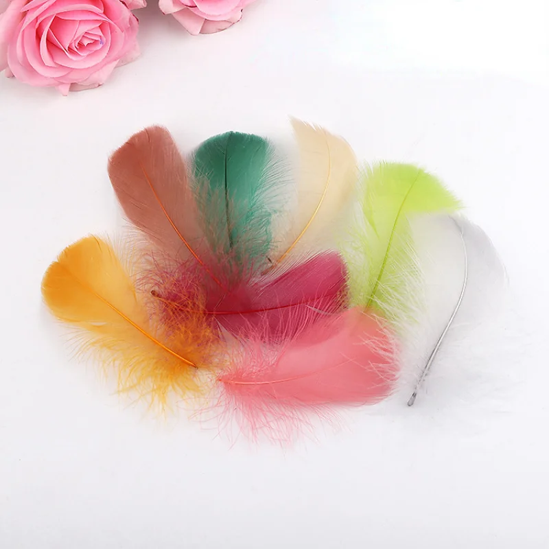 100 Pieces/pack Color Goose Feather & Fur Tote Dresses Feathers Sewing Carnival Accessories Pens Plumes Party Decoration Skirts