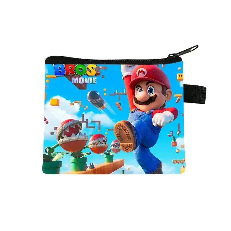 Super Mary Series Cartoon Wallet Mario Bros Luigi Yoshi Anime Figures Mini Storage Coin Purse Cute Small Wallet Children Gifts