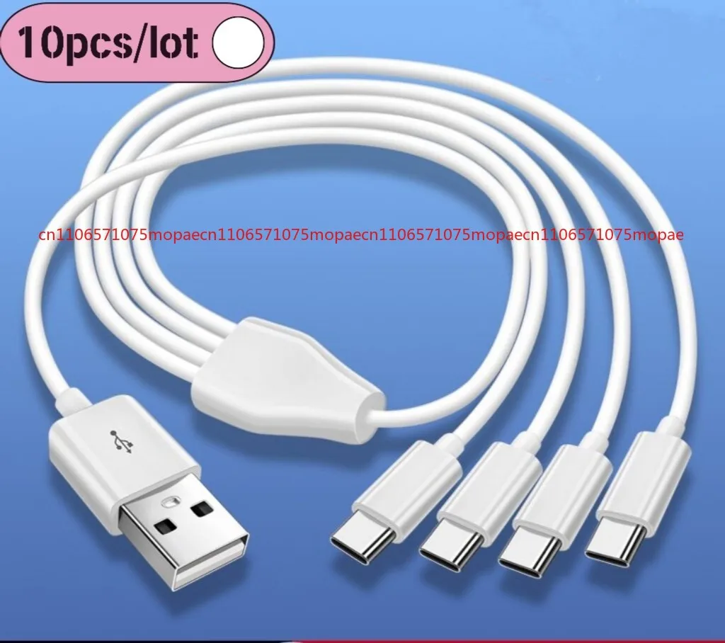 

10PCS/LOT USB C Splitter Cable 4 in 1 USB 2.0 A Male to 4 USB C Charging Cord