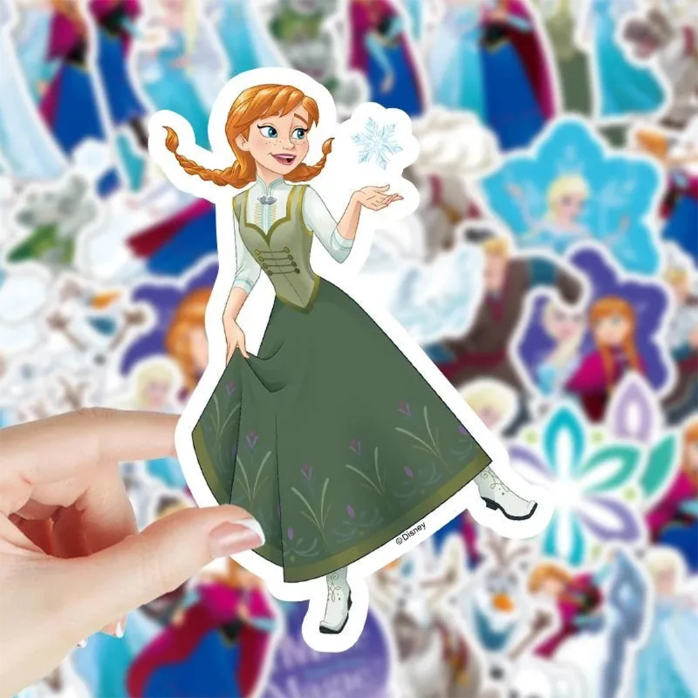 10/30/50pcs Cartoon Disney Movie Frozen Princess Girl Elsa Stickers Anime Cute Cartoon Waterproof Sticker for Kis DIY Stationery