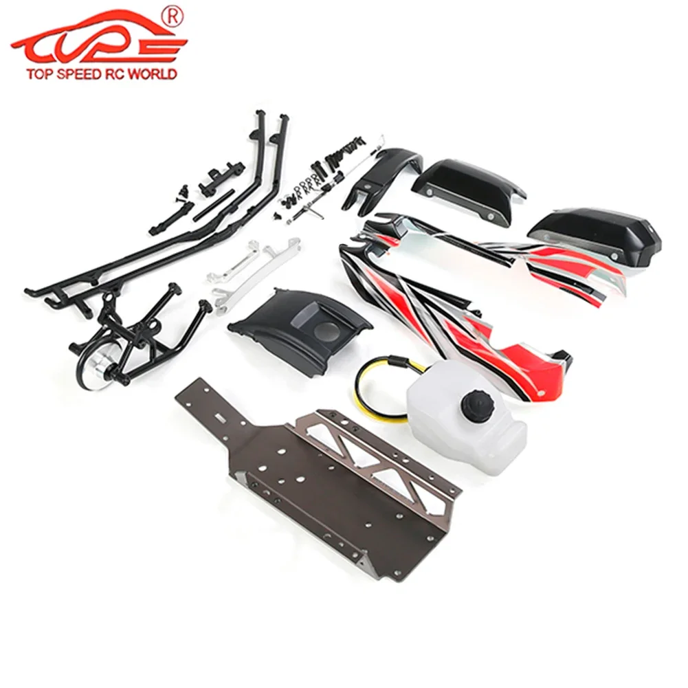 Auto Shell Brandstoftank Chassis Conversie Upgrade Kit voor 1/5 Rovan Q-BAJA Rofun Q-BAHA Truck Rc Auto Onderdelen