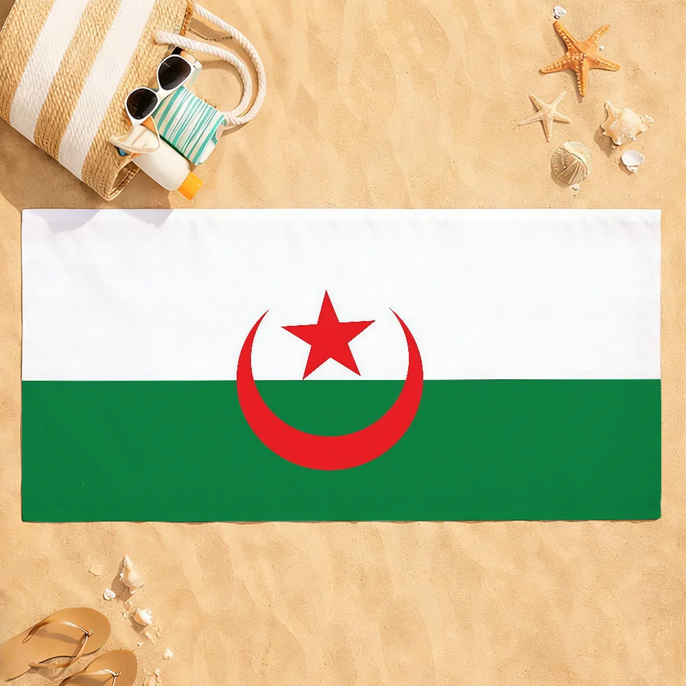 Flag Of Algeria Towel Soft Pool Gift For Travel Gym Shower Camping Quick Dry Sports Beach Towel