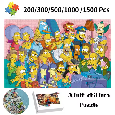 The Simpsons Wooden Puzzle Pieces for Kids Adults Intellectual Cartoon Funny Jigsaw Puzzle Family Game Gifts