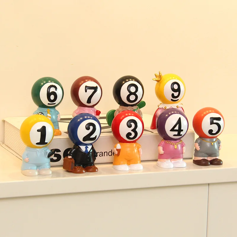 Decorative Ideas For Billiards Club: Billiards-themed Figure Sculptures, Tabletop Ornaments,wine Cabinets As Store Opening Gift