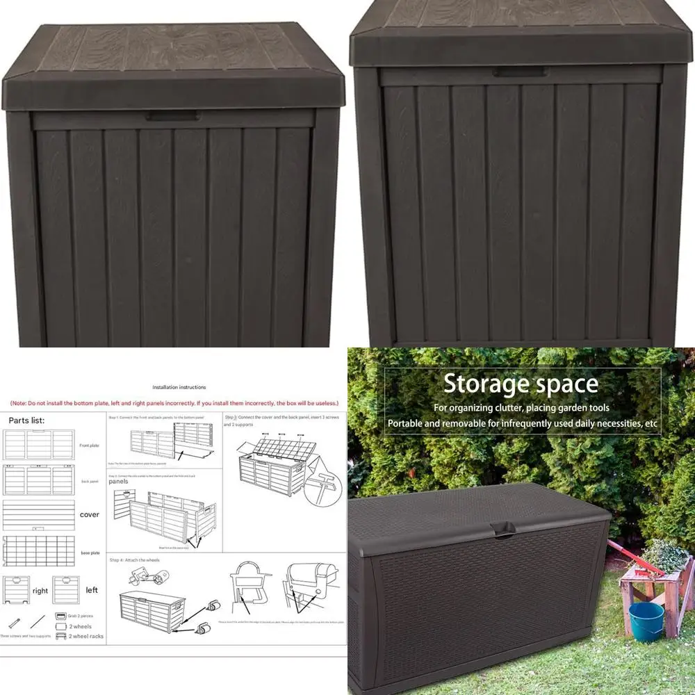 

Weatherproof Outdoor Storage Box with Lockable Lid for Pool and Garden Accessories
