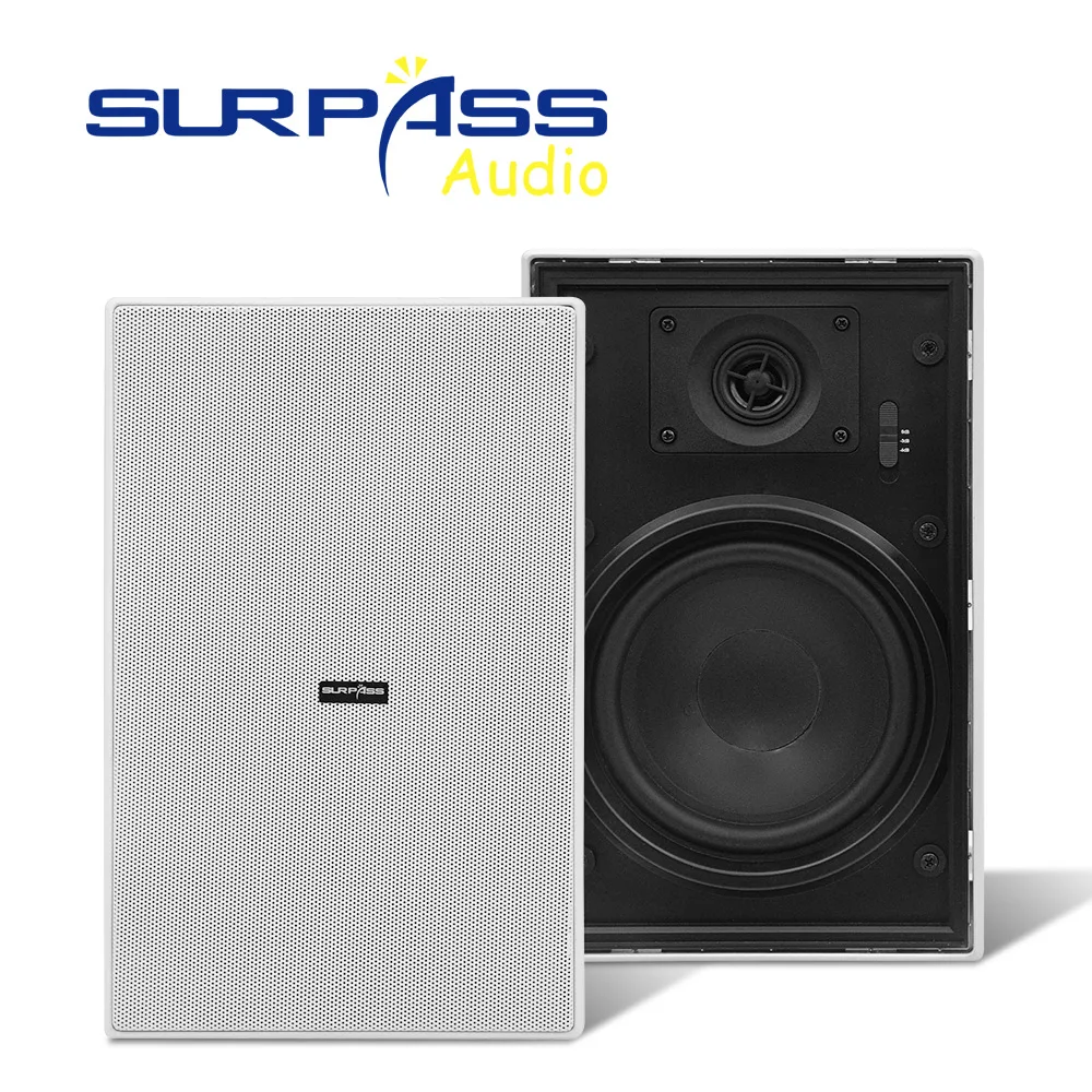 Audio Sound System 6 Inch 40W Passive Coaxial Rectangular Ceiling Speaker In Ceiling Wall Speaker for Hotel Living Room School