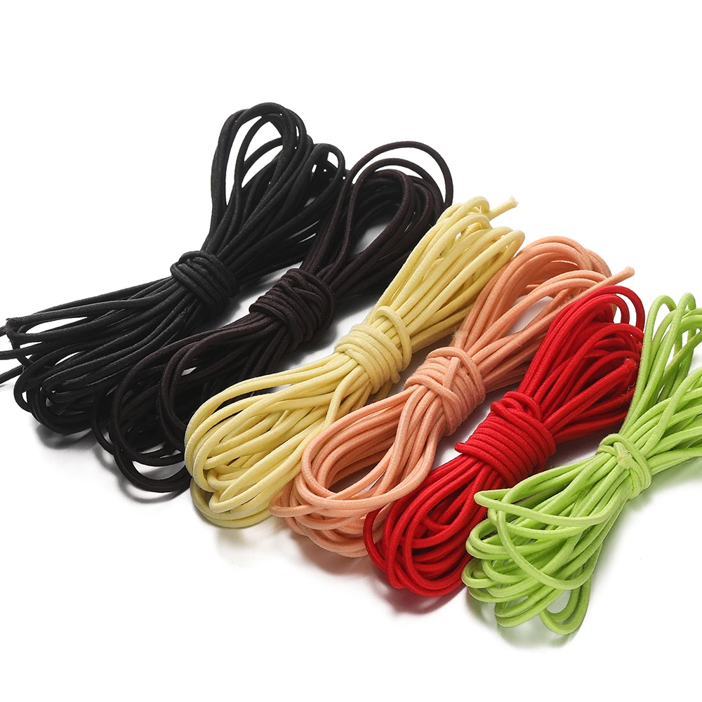 5 Meter 2mm 2,5mm Runde Elastische Seile Bungee-Seile Mehrfarbige Elastische Gummibänder Gurtband Handgemachtes DIY Nähzubehör – Detail 4