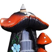 Mountain Mushroom Waterfall Incense Cones Holder Home Decor Resin Censer for Table