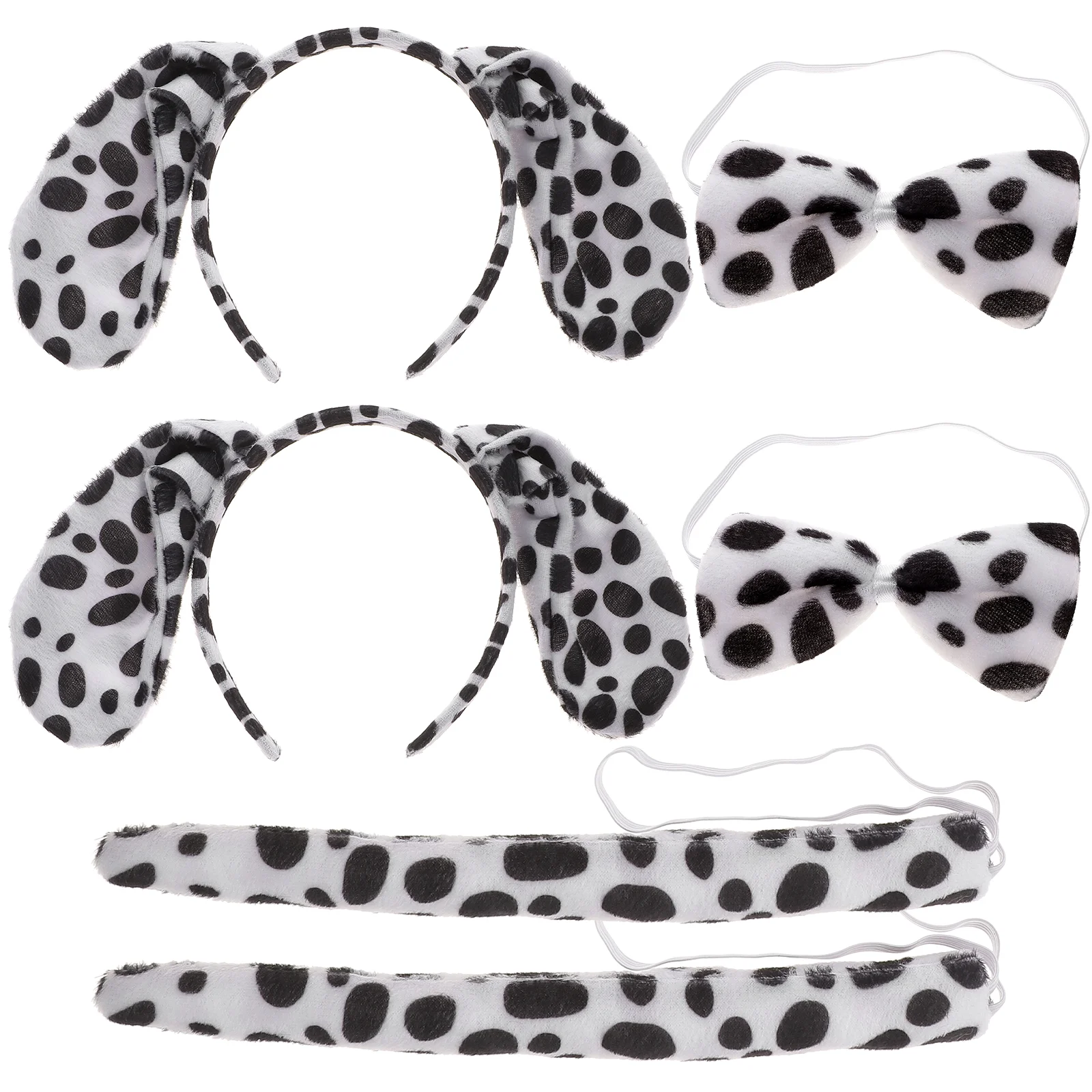 

2 Sets Headband Animal Tail Headdress Cosplay Suit Halloween Hair Decor Bow Tie Prop Performance Baby