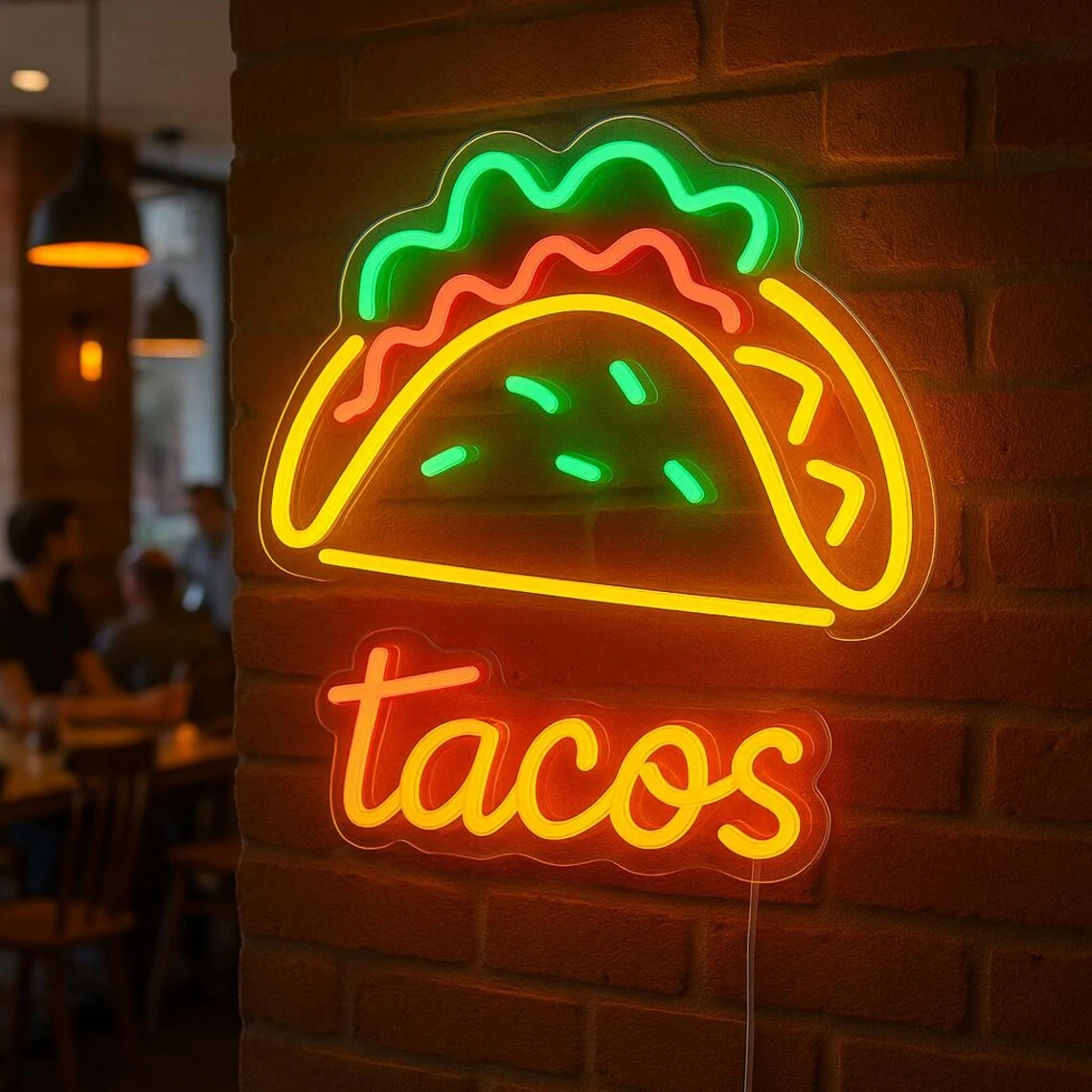

Tacos Neon Sign Restaurant Home Art Wall Decor Street Food Neon Decor