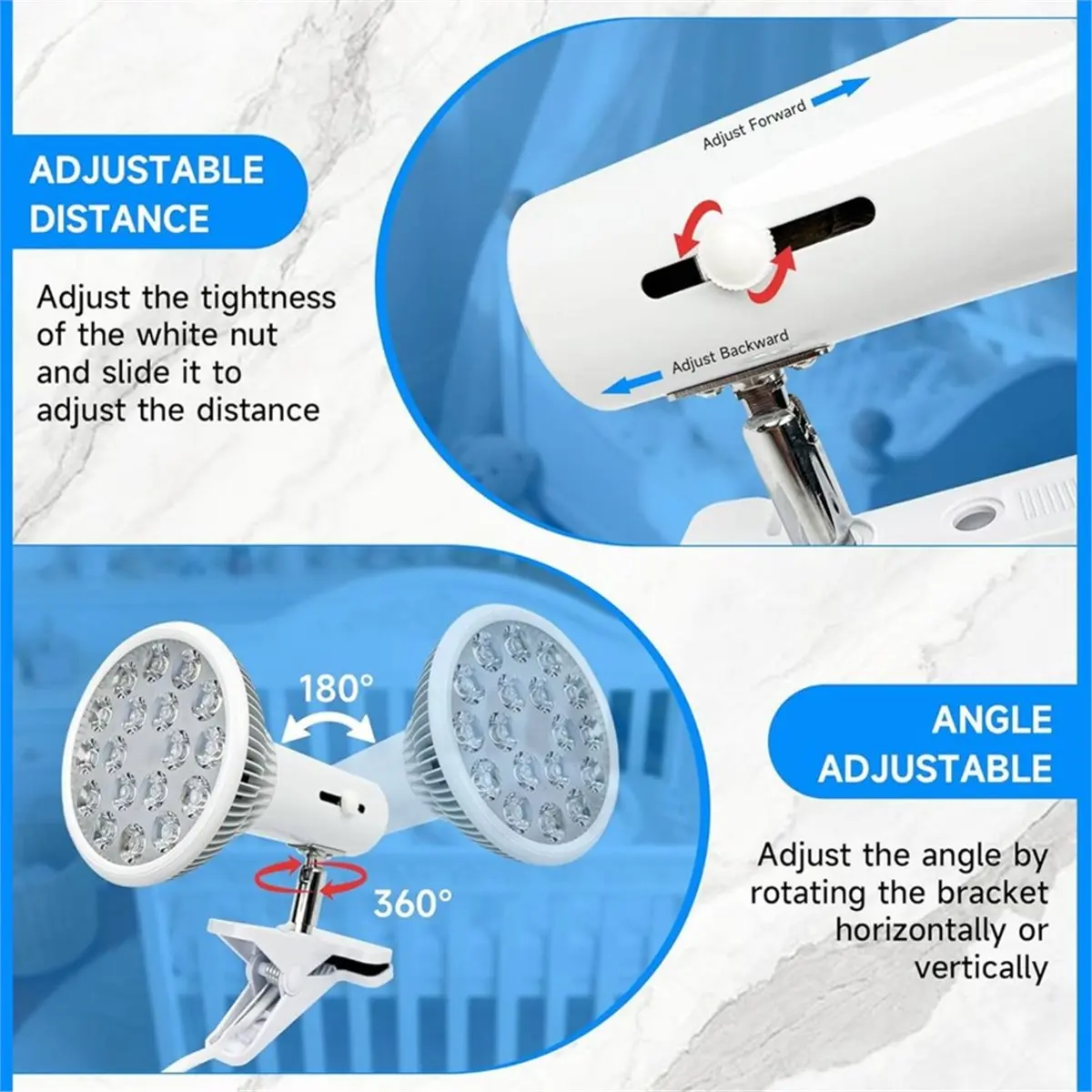 (AD11] Jaundice Light Therapy Newborn, Bilirubin Light Lamp 460nm Neonatal Baby Jaundice Treat Blue Ray Light US Plug