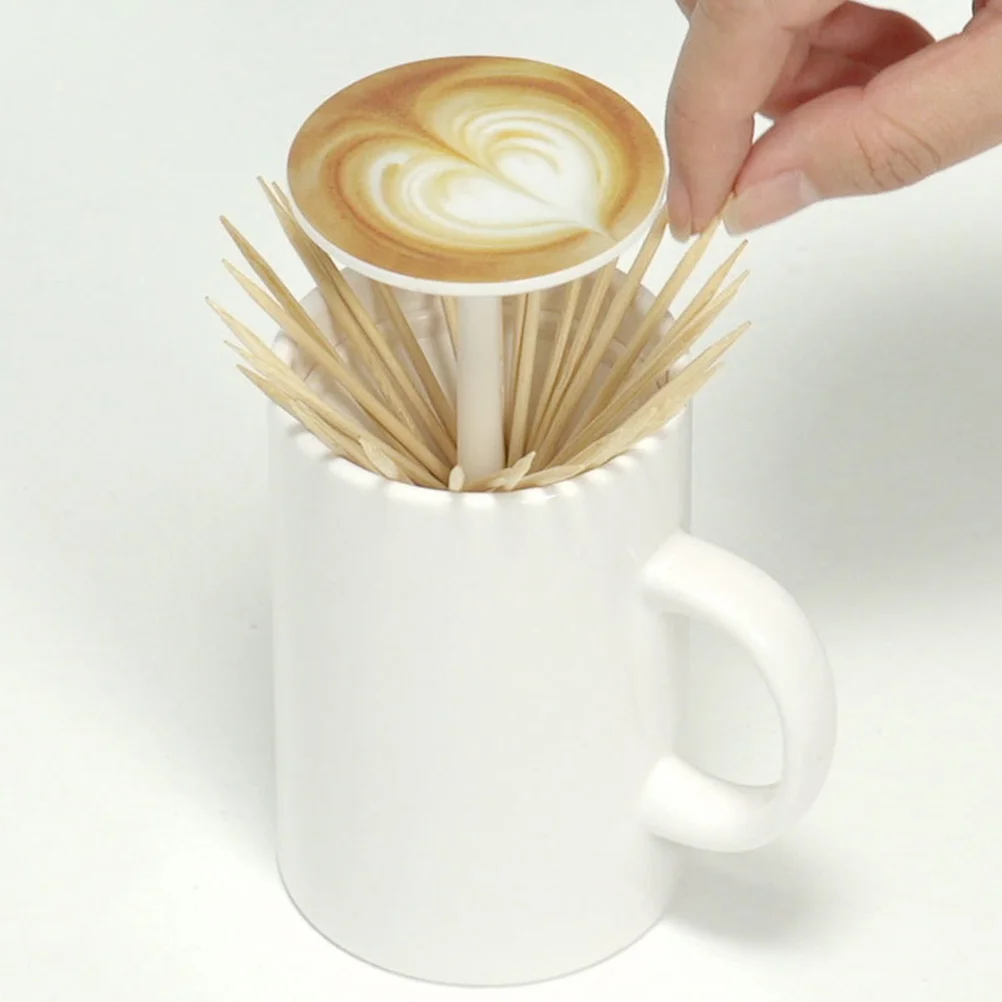 

Automatic Toothpick Holder Coffee Cup Shape Dispenser For Toothpicks Cotton Swabs Storage Portable Retractable Box