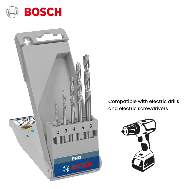 

Bosch Pro 5Pcs High-Speed Steel Wood Drill Bit Set, Hss Hex Shank Woodworking Bits for Precise Drilling,5 pieces