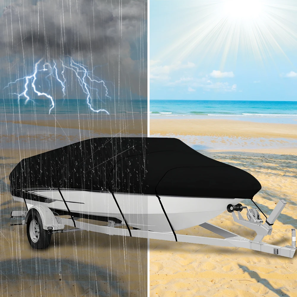 

Чехол для лодки 14-16 футов, ткань Оксфорд 210D, сверхмощный чехол для лодки, водонепроницаемая защита для рыбалки, лыж, лодки, аксессуары для скоростных катеров