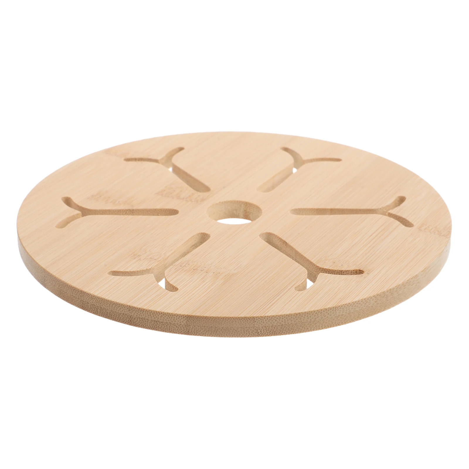 

Bamboo For Cups Heat Resistant Table Coasters Non- Mat Anti-Scald Insulation Pad Vintage Drink Tray Round Teacup